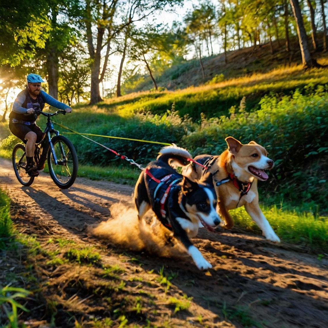 How do you practice trail etiquette with your team during bikejoring races?