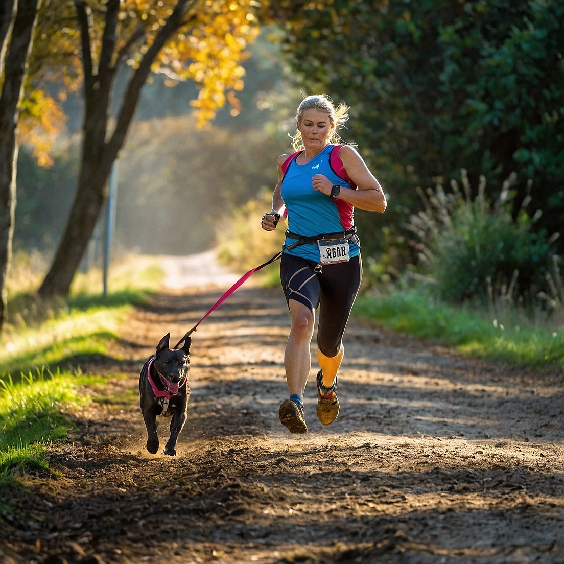 How do you train a dog to run with you during a race?