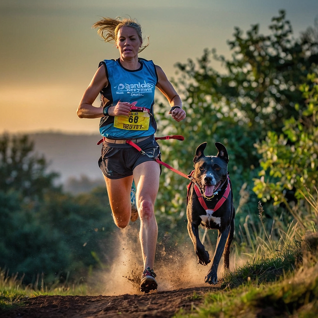 How are points awarded in a canicross competition?