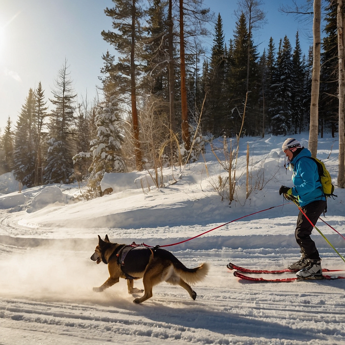What is the difference between sprint, mid-distance, and long-distance skijoring races?