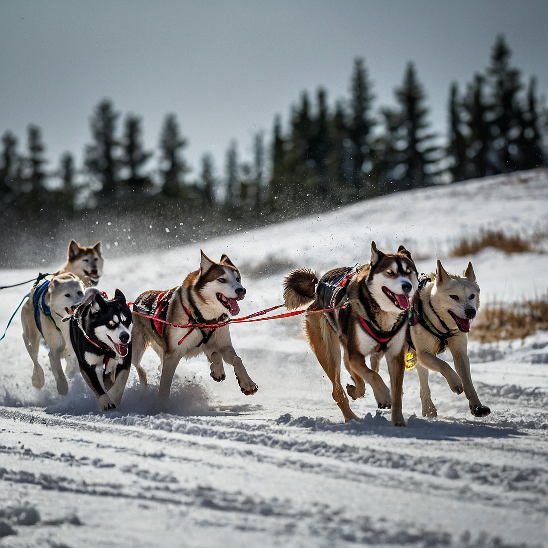 What are the different types of sleds used in Mushing races?