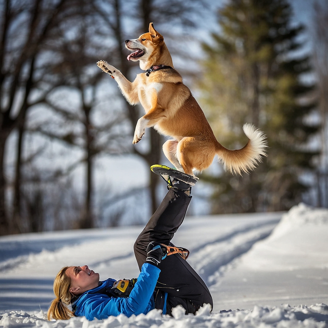 How do you train a dog to follow commands during a routine?