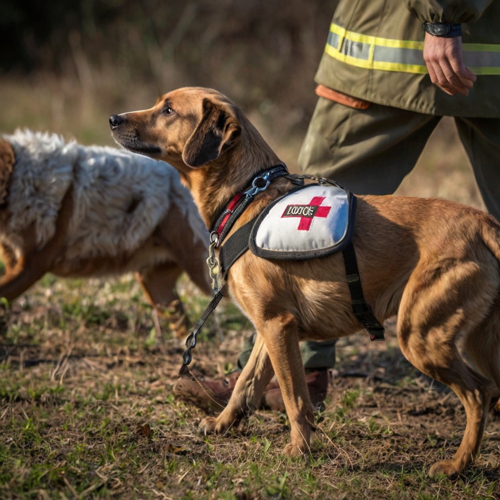 How do you train a dog to detect specific scents during a search?